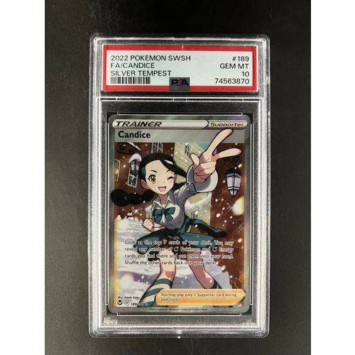 Pokemon card PSA sold 10 2022 SWSH Silver Tempest Candice 189/195 Full Art