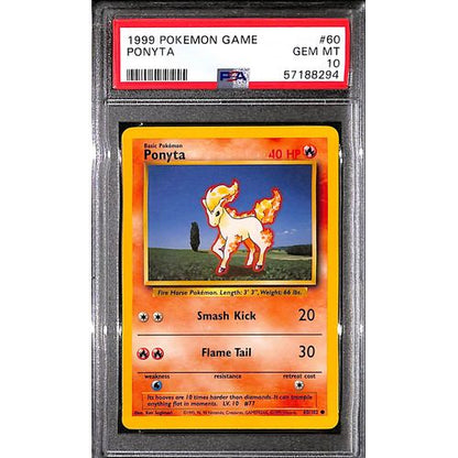 PSA10 - 1999 Pokemon - Ponyta 60/102 - TCGroupAU