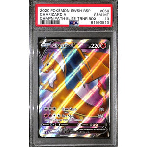 PSA10 - 2020 Pokemon - Charizard V SWSH050 - Champion's Path Graded Card