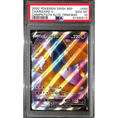 PSA10 - 2020 Pokemon - Charizard V SWSH050 - Champion's Path Graded Card