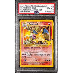 PSA10 - 2021 Pokemon - Charizard Holo 4/102 - Celebrations Classic Coll Base Set Graded Card