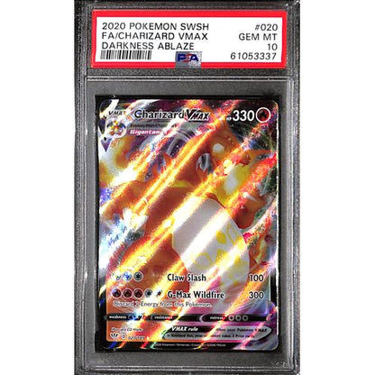 PSA10 - 2020 Pokemon - FA/ Charizard Vmax 020/189 - Darkness Ablaze Graded Card