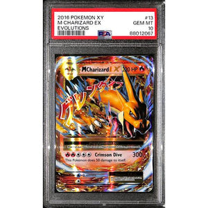 PSA10 - 2016 Pokemon - M Charizard Ex 13/108 - Evolutions Graded Card