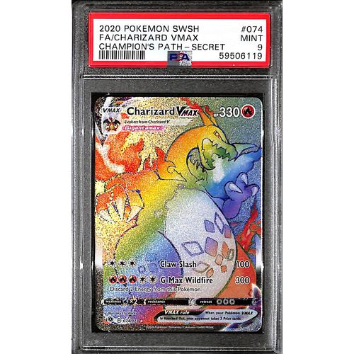 PSA9 - 2020 Pokemon - FA/Charizard Vmax 074/073 Champions Path - TCGroupAU