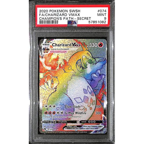 PSA9 - 2020 Pokemon - FA/Charizard Vmax 074/073 Champions Path - TCGroupAU