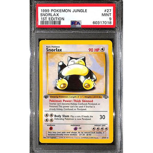 PSA9 - 1999 Pokemon - Jungle Snorlax 27/64 1st Edition - TCGroupAU