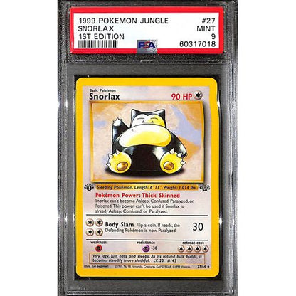 PSA9 - 1999 Pokemon - Jungle Snorlax 27/64 1st Edition - TCGroupAU