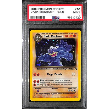 PSA9 - 2000 Pokemon - Dark Machamp Holo 10/82 Rocket - TCGroupAU