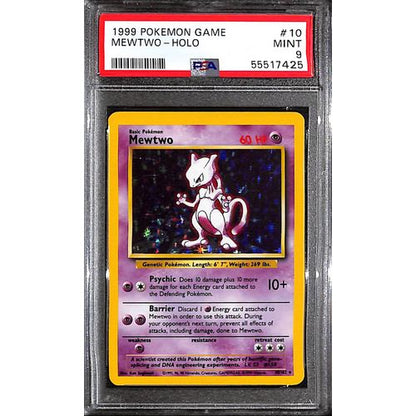 PSA9 - 1999 Pokemon - Mewtwo Holo 10/102 - TCGroupAU