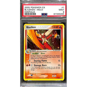 PSA9 - 2005 Pokemon - Blaziken Holo 1/106 Emrald Graded Card