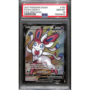 PSA10 - 2021 Pokemon - FA/Sylveon V 183/203 - Evolving Skies Graded Card