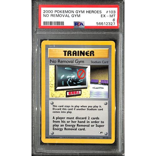 PSA6 - 2000 Pokemon - No Removal Gym 103/132 - Gym Heroes Graded Card