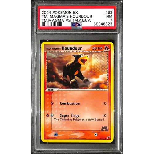 PSA7 - 2004 Pokemon - TM. Magma's Houndour 62/95 - TM. Magma Vs TM. Aqua Graded Card