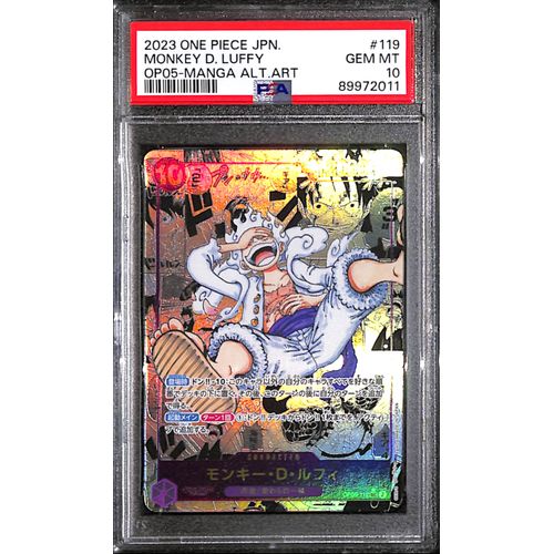 PSA10 - 2023 One Piece Japanese - Monkey D. Luffy OP05-119 - OP05 Manga Alt Art Graded Card