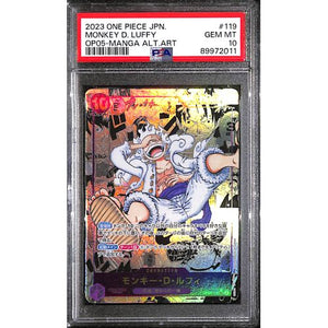 PSA10 - 2023 One Piece Japanese - Monkey D. Luffy OP05-119 - OP05 Manga Alt Art Graded Card