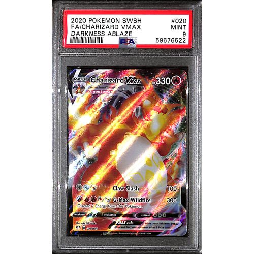 PSA9 - 2020 Pokemon - FA/Charizard Vmax 020/189 Darkness Ablaze - TCGroupAU