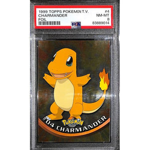 PSA8 - 1999 Pokemon - Topps Pokemon TV Charmander Foil #04 - TCGroupAU