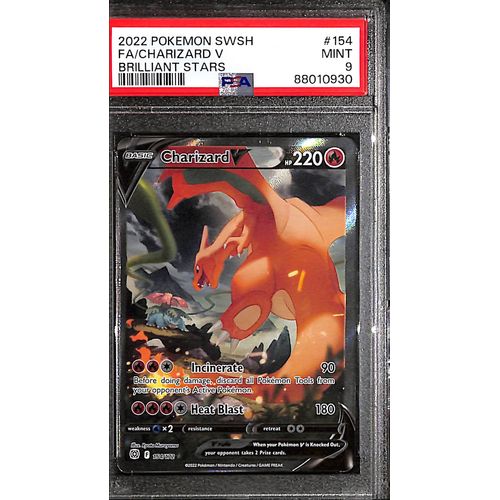 PSA9 - 2022 Pokemon FA/Charizard V 154/172 Brilliant Stars - TCGroupAU