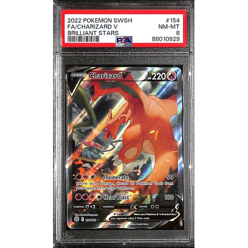 PSA8 - 2022 Pokemon FA/Charizard V 154/172 Brilliant Stars - TCGroupAU