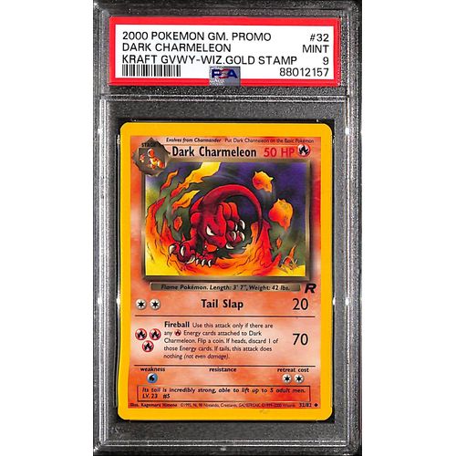 PSA9 - 2000 Pokemon Dark Charmeleon 32/82 - Kraft Gnwy Wiz Gold Stamp - TCGroupAU