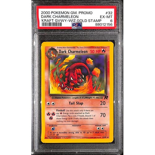 PSA6 - 2000 Pokemon Dark Charmeleon Promo 32/82 - Kraft Gnwy Wiz Gold Stamp - TCGroupAU