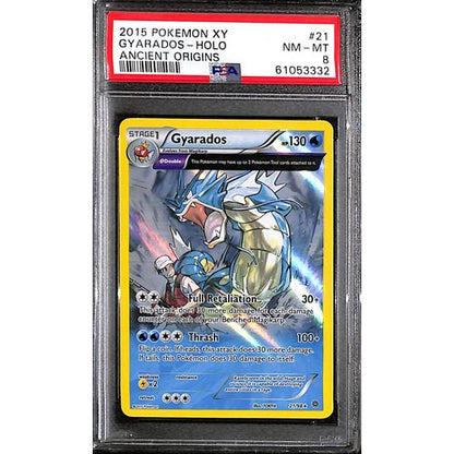 PSA8 - 2015 Pokemon - XY Gyarados Holo 21/98 Ancient Origins - TCGroupAU