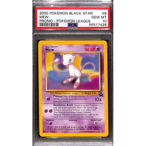 PSA10 - 2000 Pokemon - Mew Promo - Black Star - PROMO Pokemon League - TCGroupAU