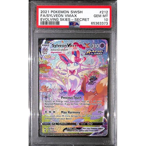 PSA10 - 2021 Pokemon - FA Sylveon Vmax 212/203 - Evolving Skies - TCGroupAU