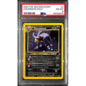 PSA8 - 2001 Pokemon - Houndoom Holo 4/75 - Neo Discovery Graded Card