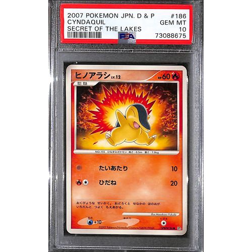 PSA10 - 2007 Pokemon Japanese - Cyndaquil DPBP 186 - Secret Of The Lakes - TCGroupAU