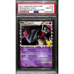 PSA10 - 2021 Pokemon - Dragapult Holo SWSH/132 Celebrations Collection - TCGroupAU