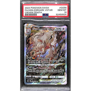 PSA10 - 2023 Pokemon - FA/ Zoroark Vstar GG56/GG70 Crown Zenith - TCGroupAU