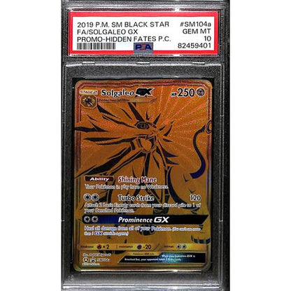 PSA10 - 2019 Pokemon - FA/ Solgaleo GX SM104a Promo Hidden Fates - TCGroupAU