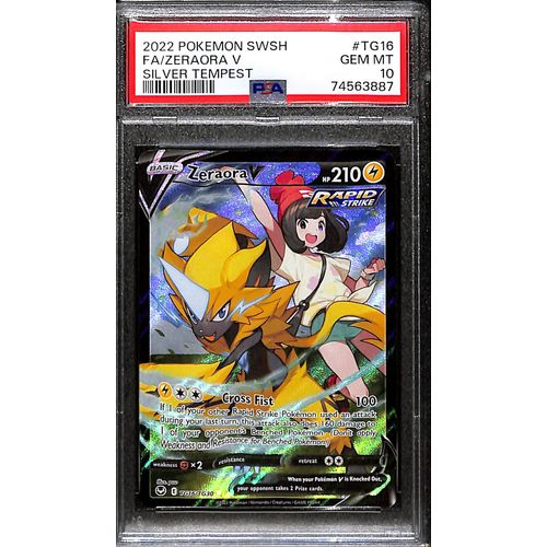 PSA10 - 2022 Pokemon - FA/ Zeraora V TG16/TG30 Silver Tempest - TCGroupAU