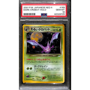 PSA10 - 2001 Pokemon Japanese - Dark Crobat Holo 169 Neo 4 - TCGroupAU