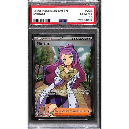 PSA10 - 2023 Pokemon - Miriam 238/198 Scarlet & Violet - TCGroupAU