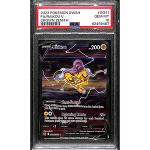 PSA10 - 2023 Pokemon - FA/ Raikou V GG41/GG70 Crown Zenith - TCGroupAU