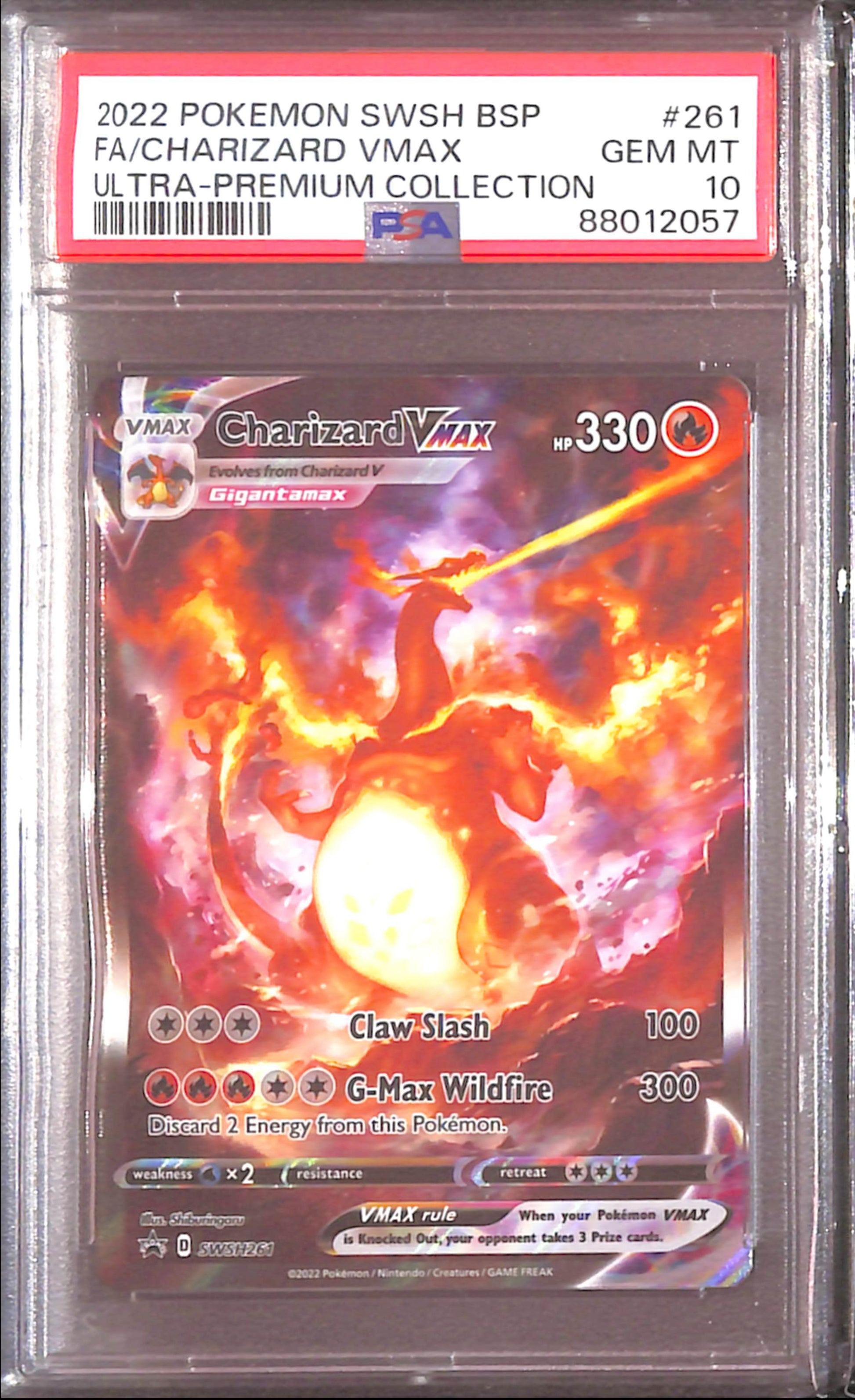 PSA10 - 2022 Pokemon - FA/Charizard Vmax SWSH261 - Ultra-Premium Collection Graded Card