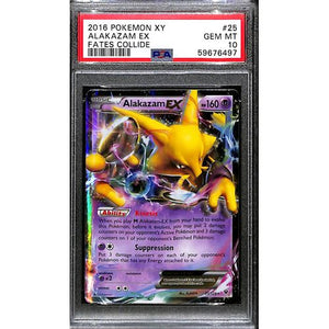 PSA10 - 2016 Pokemon - Alakazam Ex 25/124 - Fates Collide Graded Card