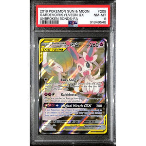 PSA8 - 2019 Pokemon - Gardevoir/Sylveon GX - 205/214 Unbroken Bonds Graded Card