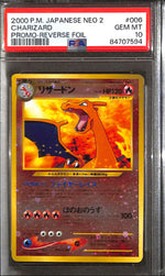 PSA10- 2000 Pokemon Japanese - Charizard 006 - Promo Neo 2 Graded Card