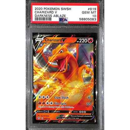 PSA10 - 2020 Pokemon - Charizard V 019/189 - Darkness Ablaze Graded Card