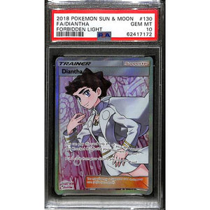 PSA10 - 2018 Pokemon - Sun & Moon FA/Diantha 130/131 Forbidden Light - TCGroupAU