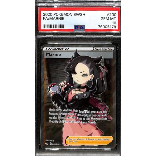 PSA10 - 2020 Pokemon - SWSH FA/Marnie 200/202 Trainer - TCGroupAU