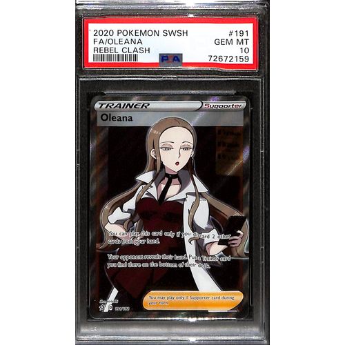 PSA10 - 2020 Pokemon - SWSH FA/Oleana 191/192 Rebel Clash - TCGroupAU