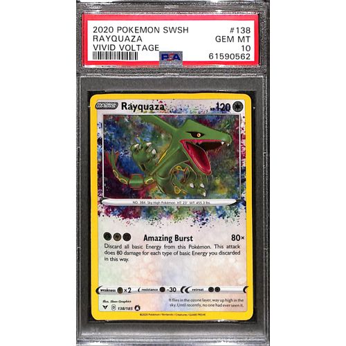 PSA10 - 2020 Pokemon - Rayquaza 138/185 - Vivid Voltage Graded Card