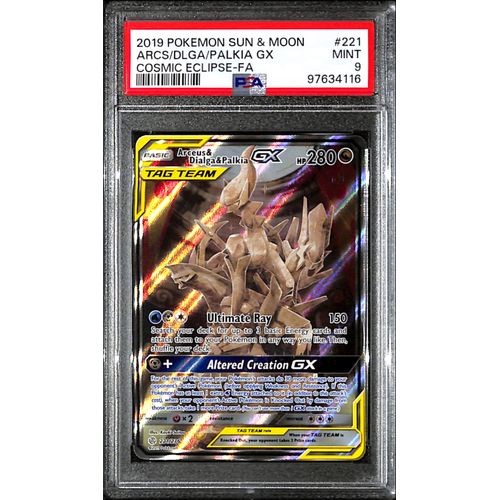 PSA9 - 2019 Pokemon - Arcs/Dlga/Palika Gx 221/236 - Cosmic Eclipse Graded Card