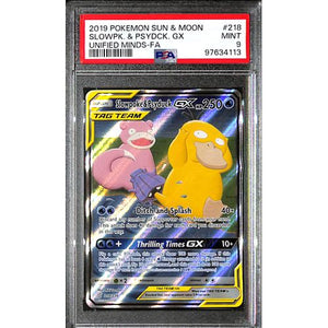 PSA9 - 2019 Pokemon - Slowpk & Psydck Gx 218/236 - Unified Minds Graded Card