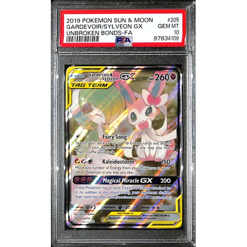 PSA10 - 2019 Pokemon - Gardevoir/Sylveon Gx 205/214 - Unbroken Bonds Graded Card