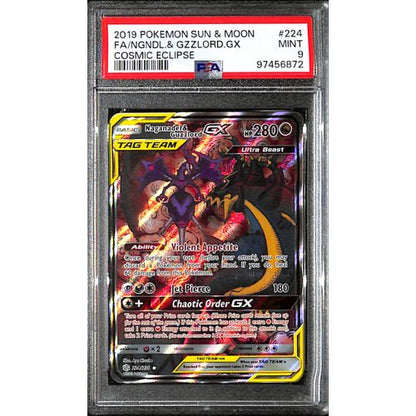 PSA9 - 2019 Pokemon - FA/Ngndl & Gzzlord Gx 224/236 - Cosmic Eclipse Graded Card